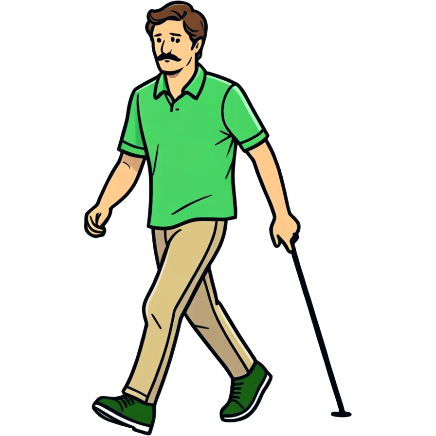 Pedro pascal as a walking green flag emoji