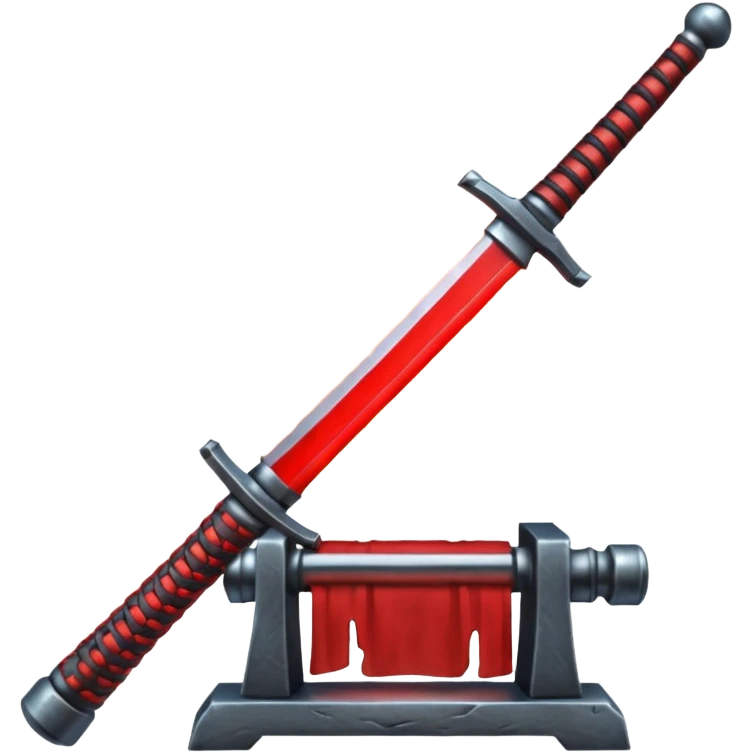 A samurai sword hot anvil emoji