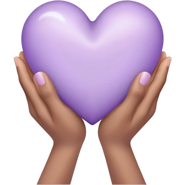 Hands joined in prayer with a pale purple heart emoji
