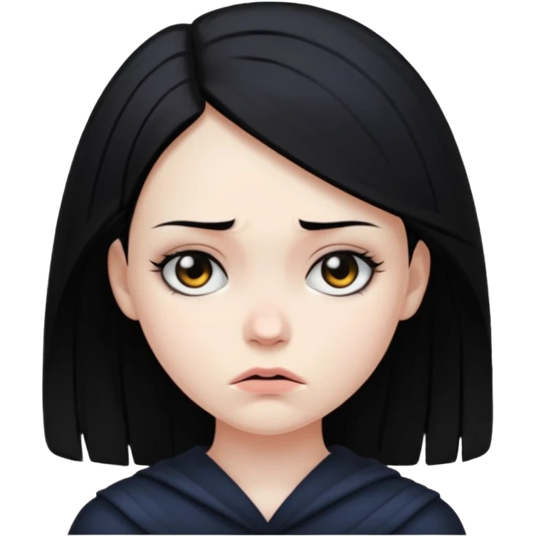 девушка, хмурая, мрачная аура  emoji