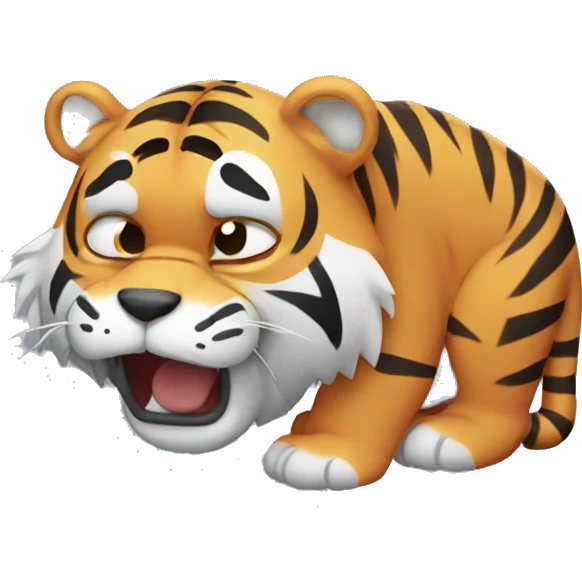a tiger that is sad and crying emoji