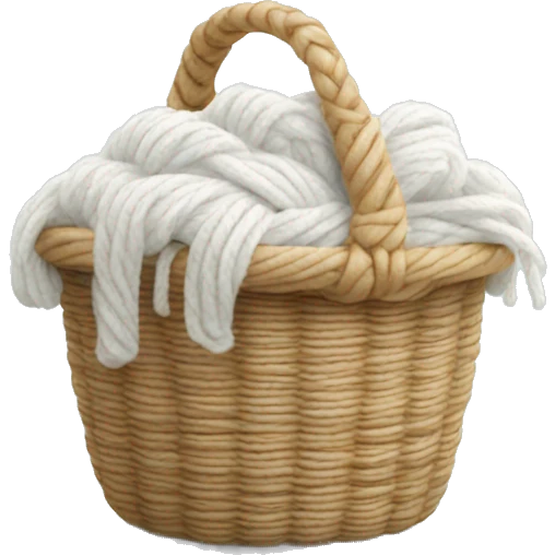 Basket of white wool yarn emoji