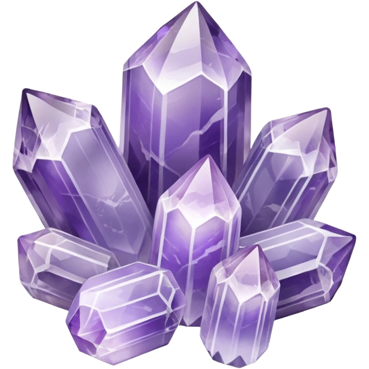 Pastel lavender white-banded Amethyst crystals emoji