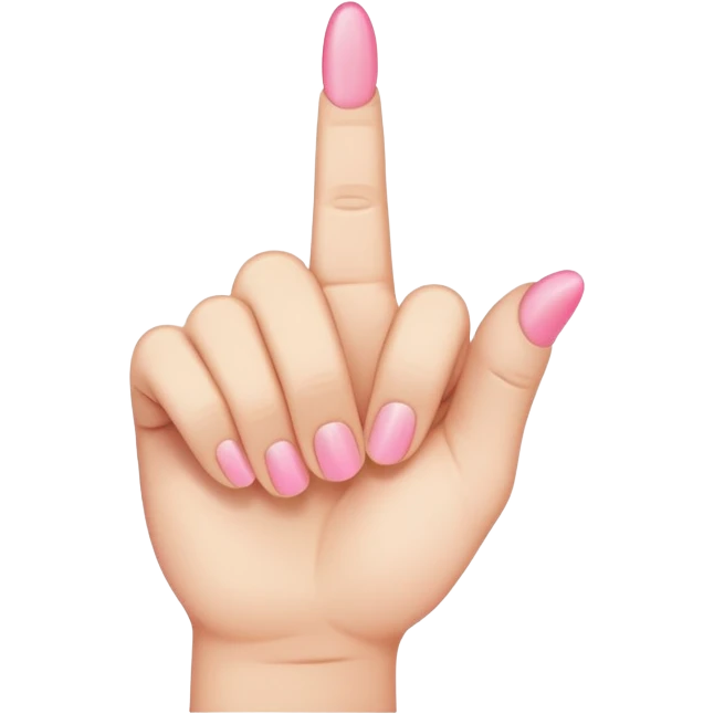 Pink middle finger emoji