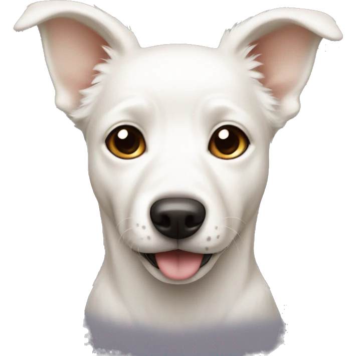 a white dog had beige colored ears emoji