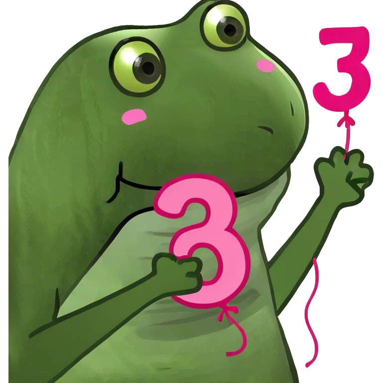 pink balloon number 3 emoji