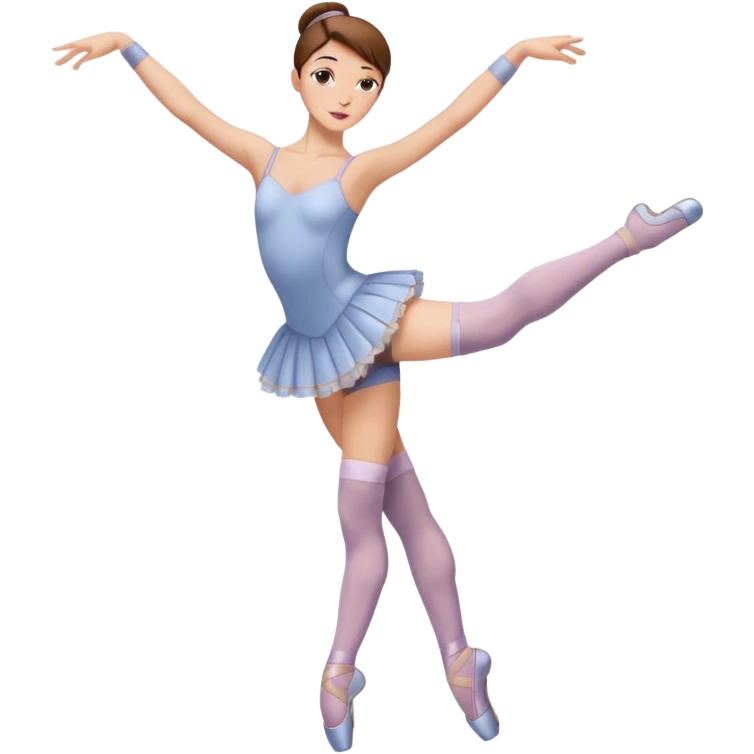 Ballet dancer in over the knee socks and brown hair emoji