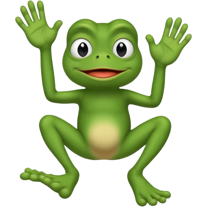 Pepe holding a give me feet sign emoji