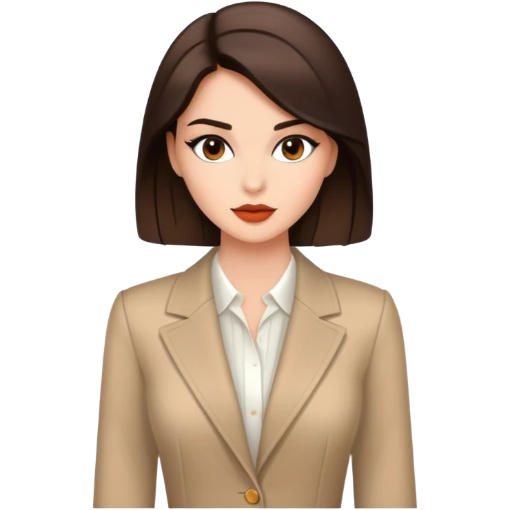 Elegant brunette model with stylish outfit emoji