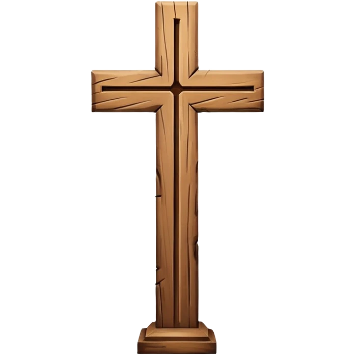 wooden christian cross no base emoji