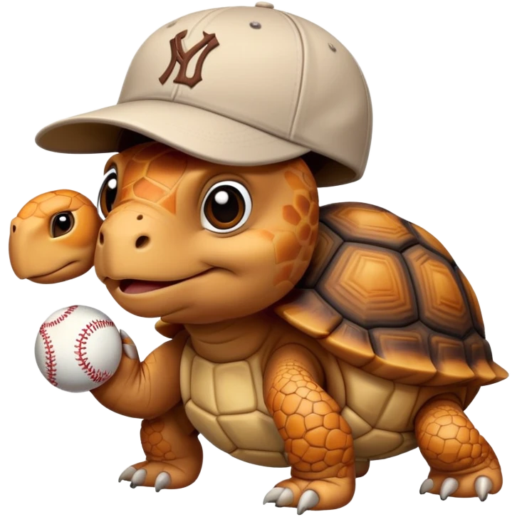 Make a yam tortoise wearing baseball cap emoji