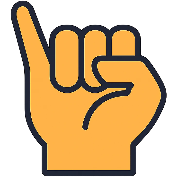 stylized icon of a fist with the pinky finger pointing outward, minimal design emoji