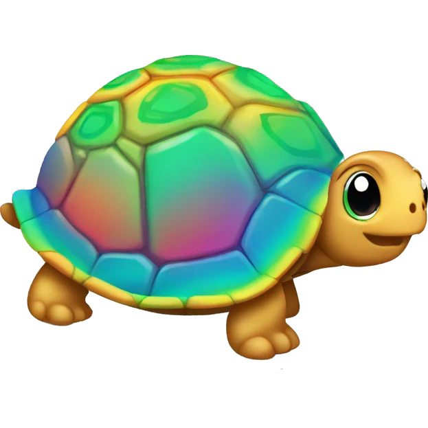 Rainbow adopt me turtle with spiral shell dazzled  emoji