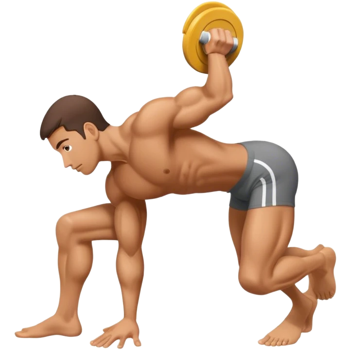 side-view man weighted glute-bridges emoji