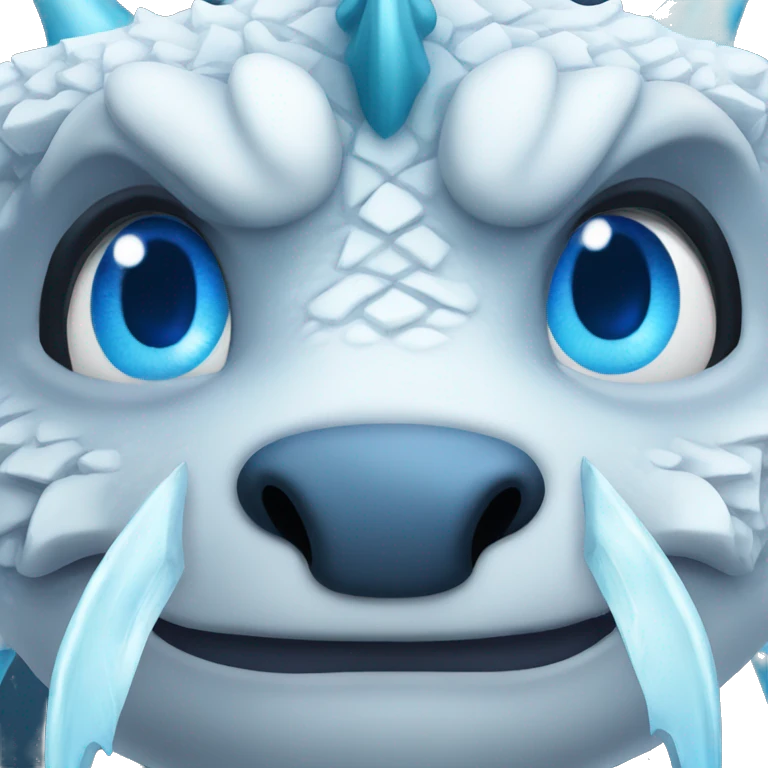 ice Dragon with blue eyes  emoji