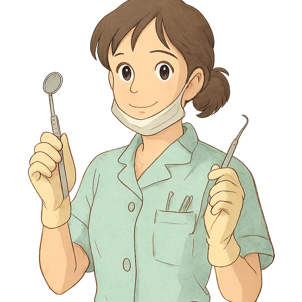 dentist, detailed, soft colors, anime style emoji