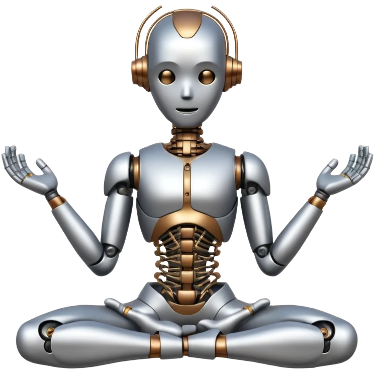 a stiff robot that tries to do yoga emoji