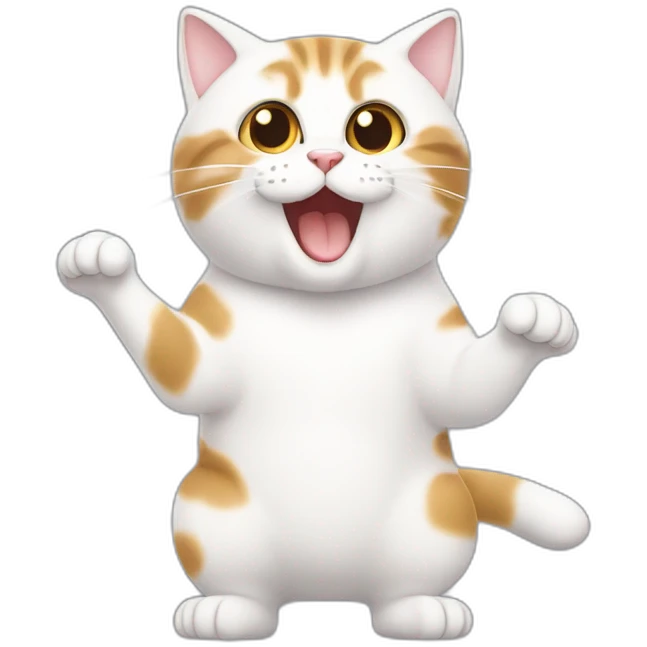 un chat qui se leche la patte emoji