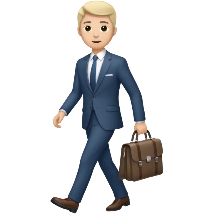 Man with portfolio heading to work. emoji