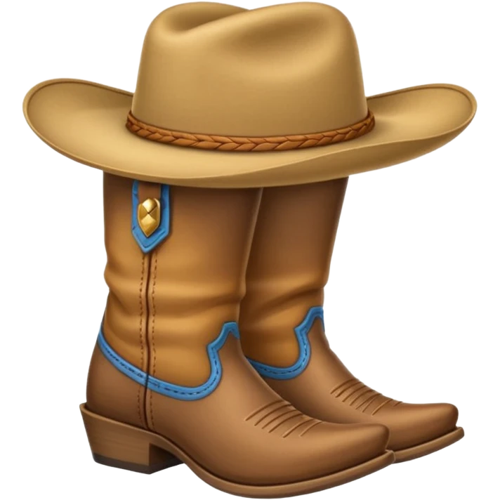 Emojis de botas vaqueras con un sombrero arriba emoji