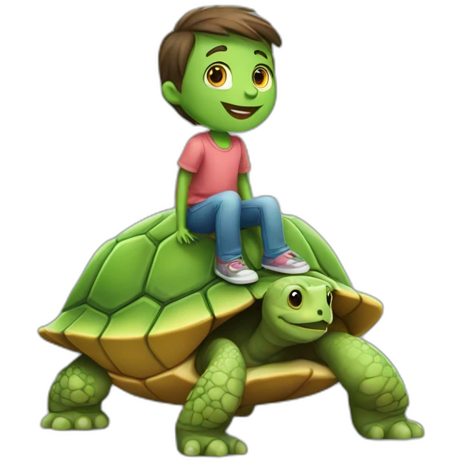 Chat debout sur une tortue emoji