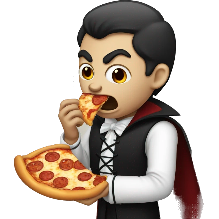 Vampire eating pizza emoji