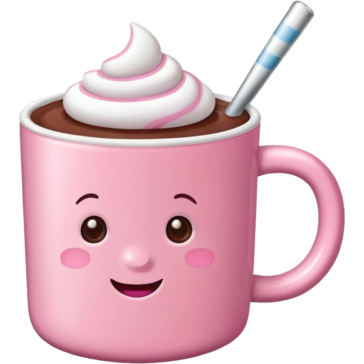 heiße Schokolade mit Marshmallows pink . Keine Gesichter  emoji