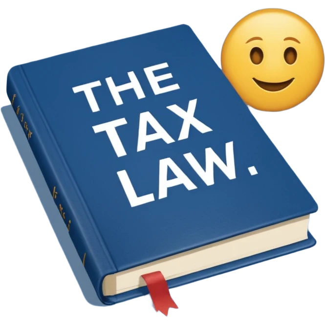 a blue book that says "the tax law" emoji
