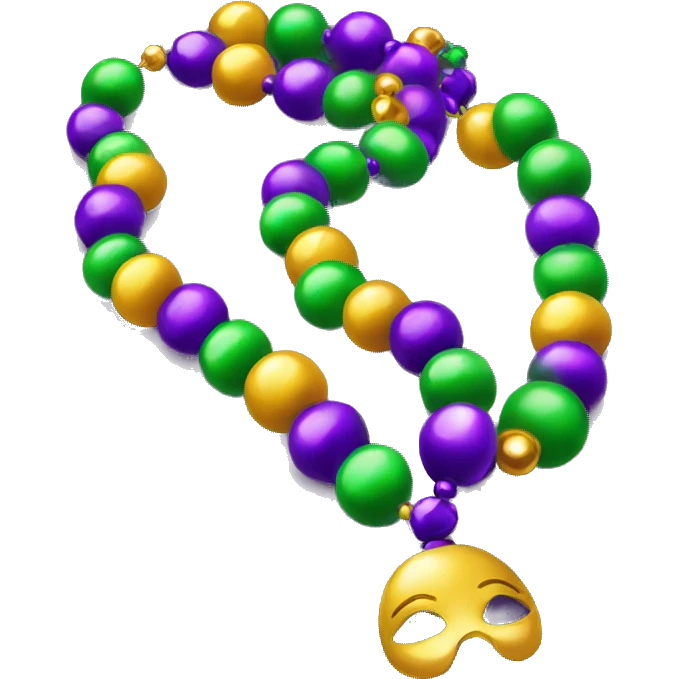Realistic isolated mardi gras beads emoji