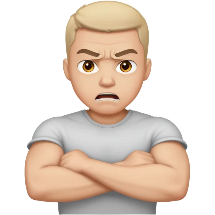 angry guy arms around neck emoji