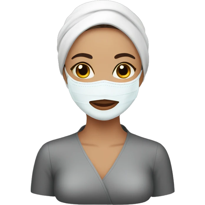 Lady with face mask spa beauty emoji