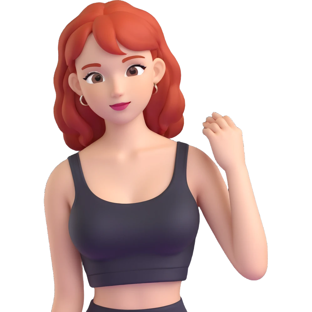 red-haired girl in a crop top emoji