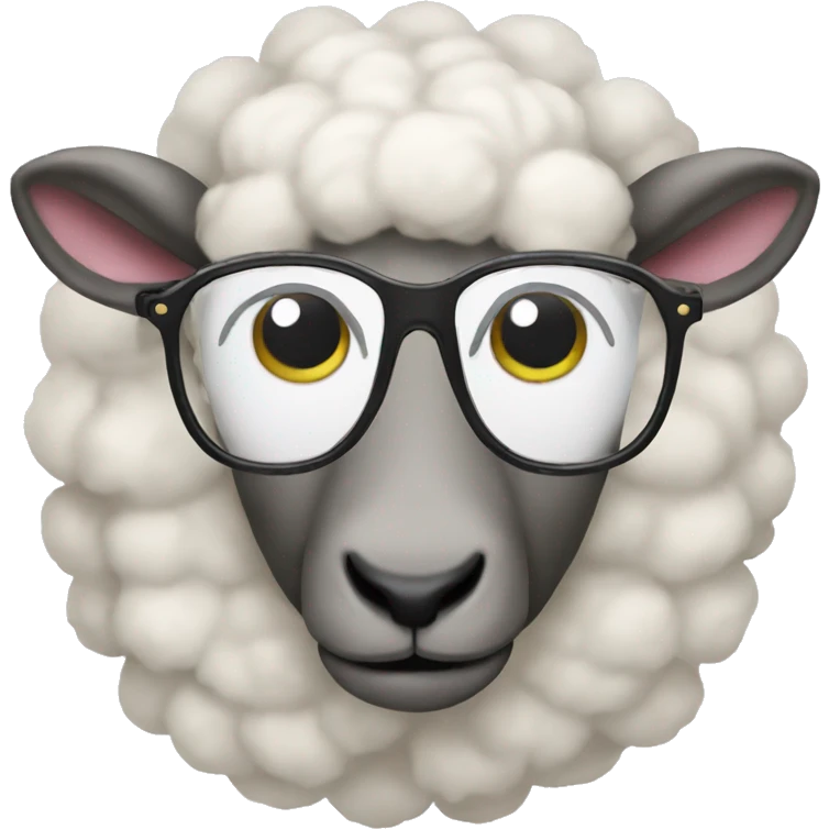 A sheep with glasses and her nails done  emoji