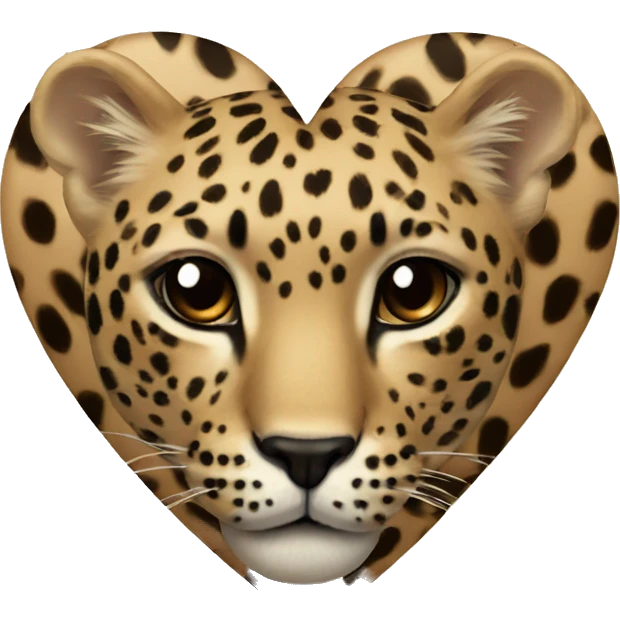 Beige heart with leopard emoji