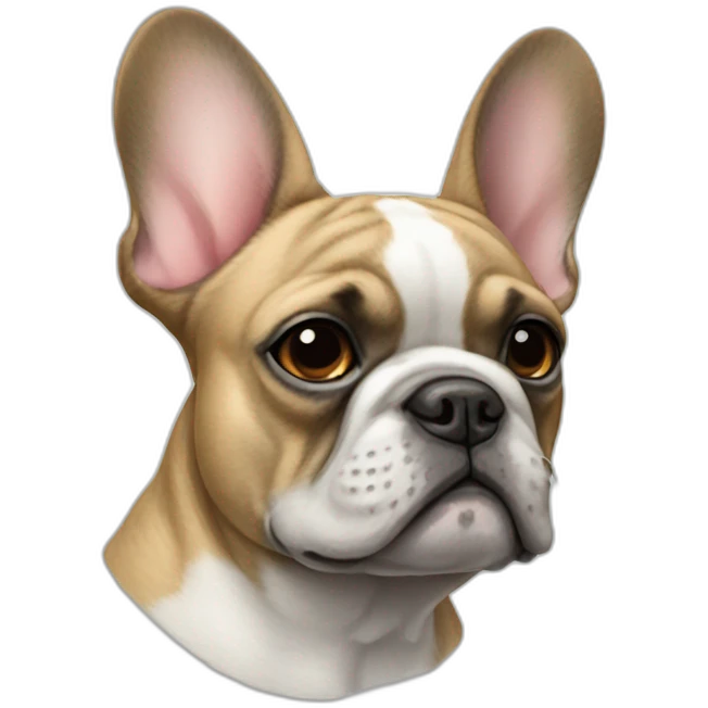 French Bulldog in profile emoji
