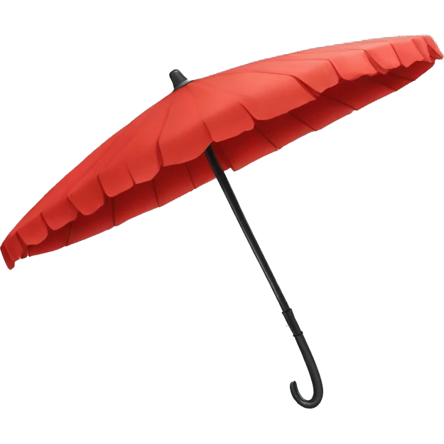closed red parasol with black handle  emoji