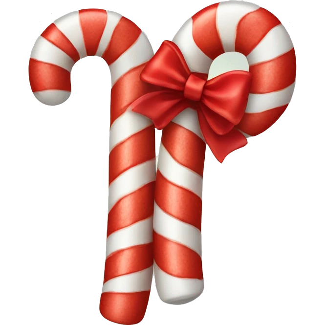 candy cane with red bow emoji