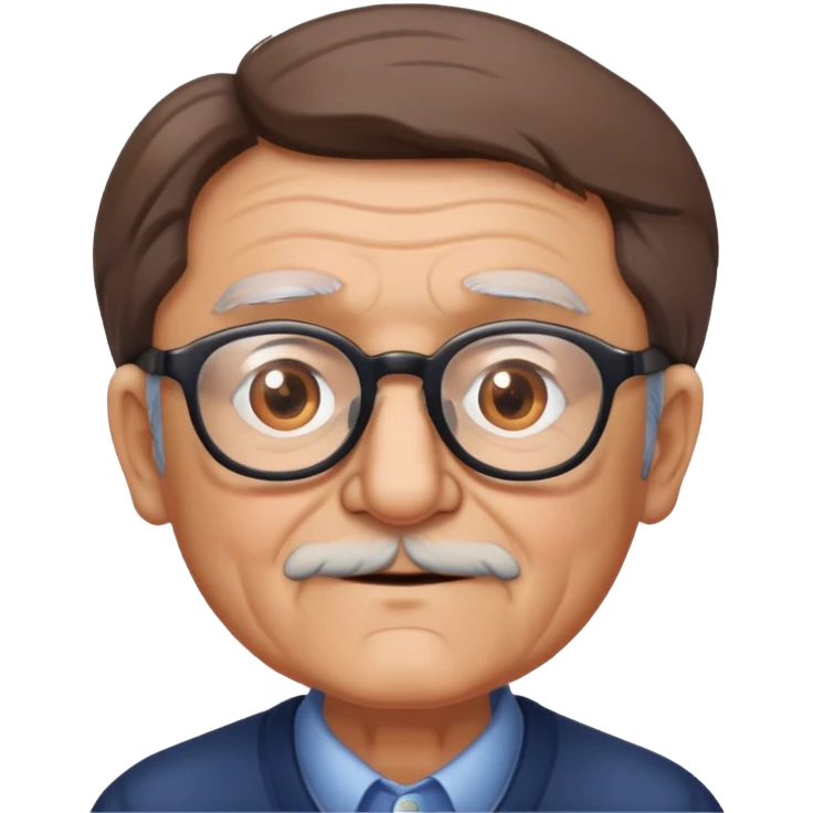 old man brown hair glasses emoji