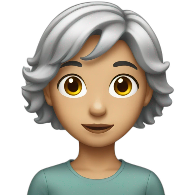young girl with grey hair emoji