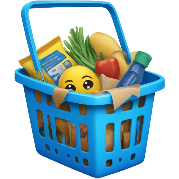Blue shopping basket emoji