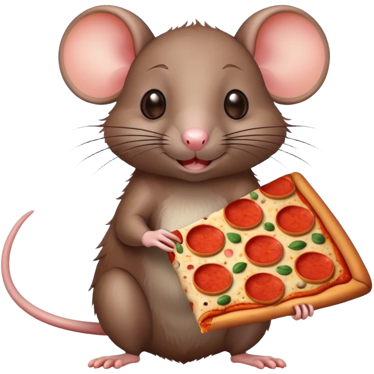 Rat with pizza emoji