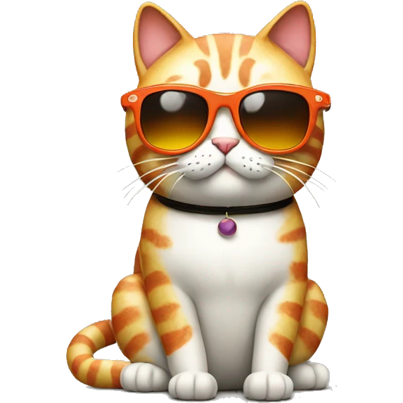cool Cat wearing sunglasses made of sushi emoji