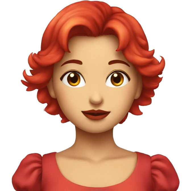 chica peli roja tirando un beso emoji