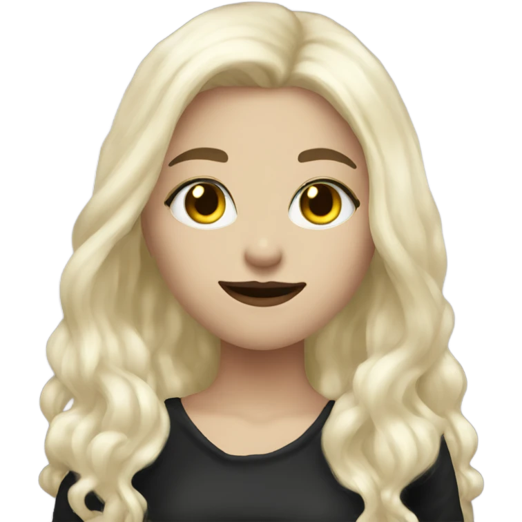Blonde goth girl saying good morning emoji