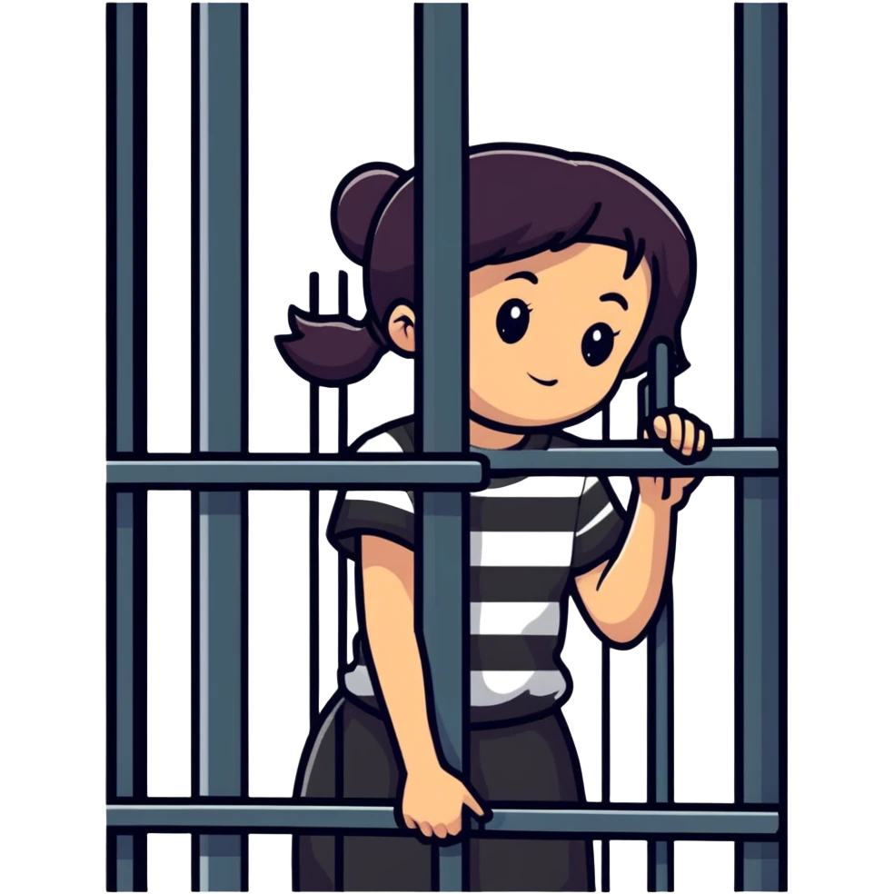 girl behind prison bars emoji