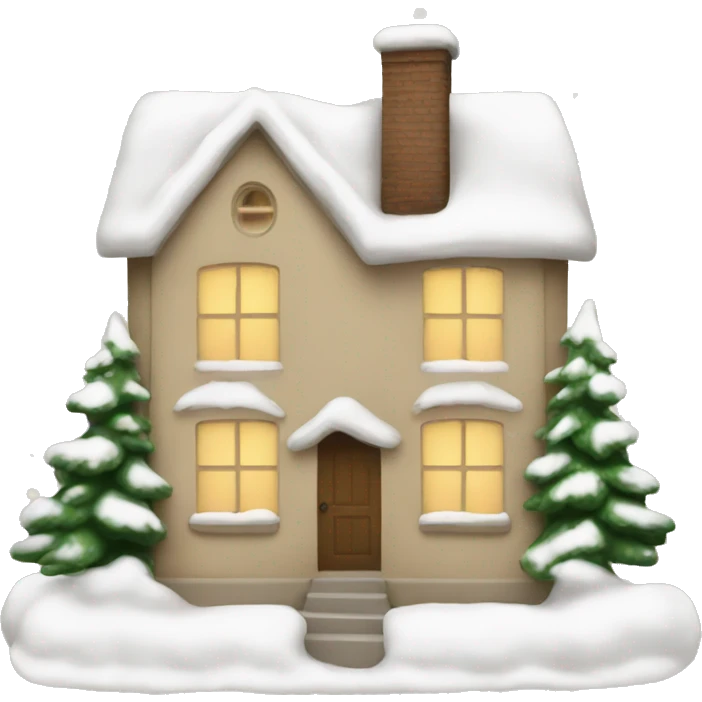 Beige house Christmas  emoji