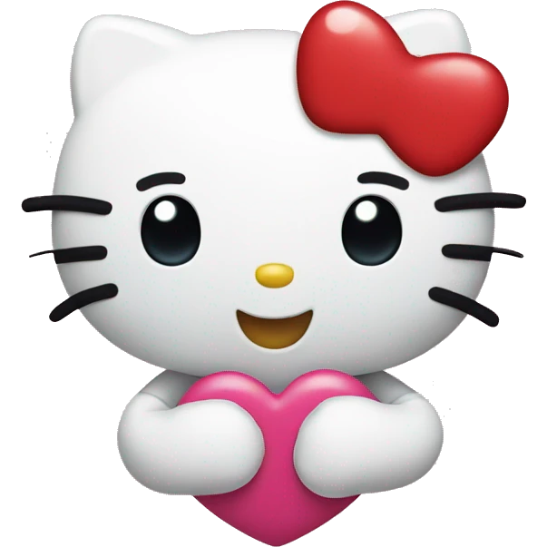 hello kitty with a heart emoji