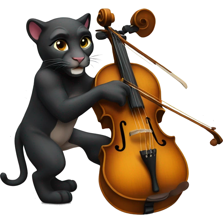 Panther with a violin emoji