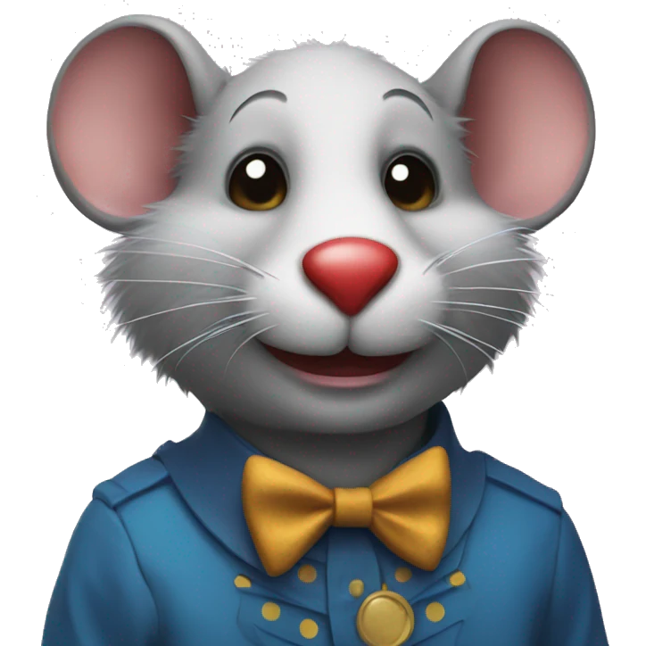 A rat with clown make-up emoji