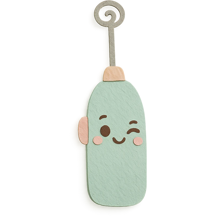 cute milk frother, full body, winking, soft pastel kawaii style emoji